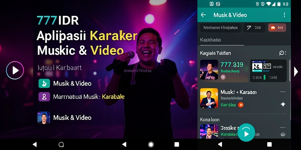 Antarmuka intuitif aplikasi Karaoke 777IDR dengan opsi lagu yang beragam.