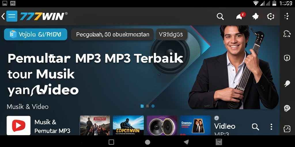 Tampilan antarmuka pengguna 777WIN untuk Pemutar MP3 yang stylish dan intuitif.