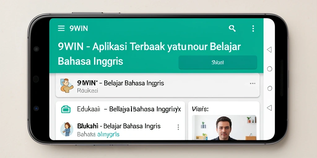 Antarmuka aplikasi 9WIN untuk belajar Bahasa Inggris yang menarik.