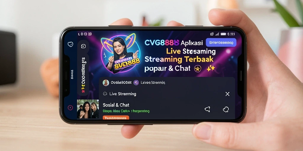 Antarmuka aplikasi CVG8888 yang menampilkan fitur Live Streaming interaktif.
