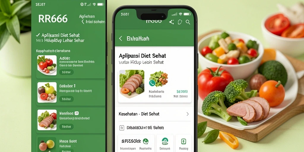 Tampilan antarmuka aplikasi Diet Sehat yang menarik dan mudah digunakan.